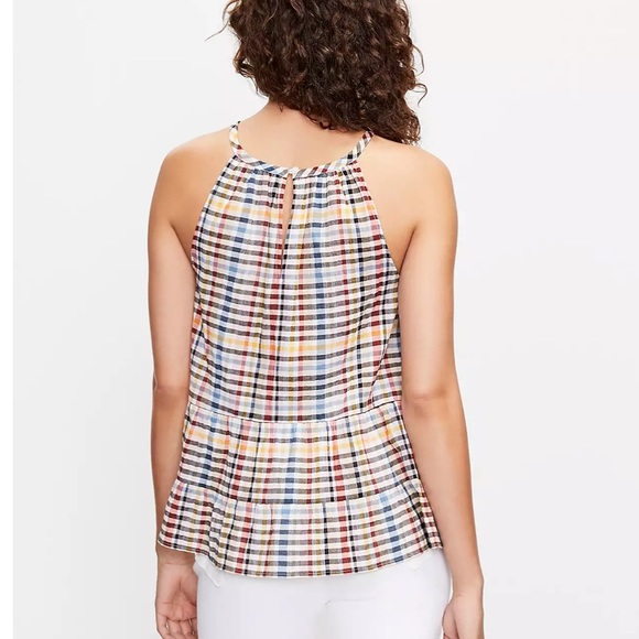 Loft plaid tiered cami xs - Picture 3 of 7